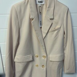 BB Dakota Vintage Ivory Double-Breasted oversized Blazer